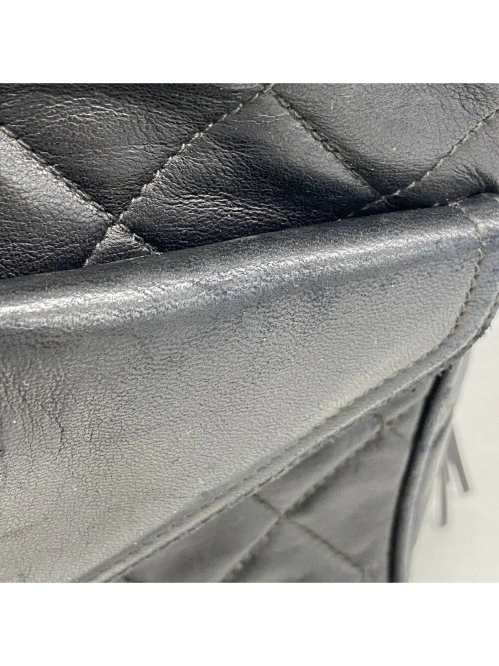 Chanel Shoulder Bag Quilted Lambskin Black Gold